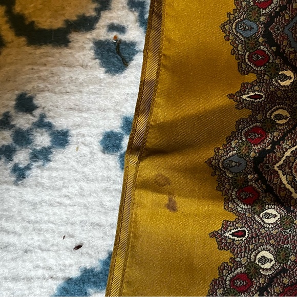 Liberty of London Yellow Brown Silk Square Scarf - Picture 4 of 6